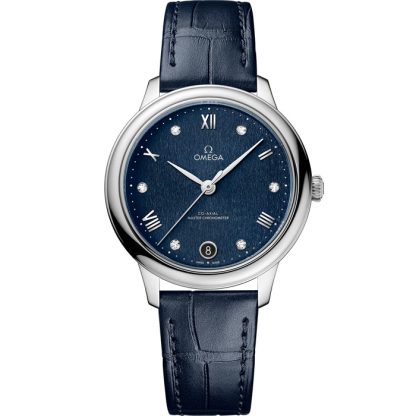 Omega De Ville Prestige 34 mm, acero con pulsera de piel 434.13.34.20.53.002