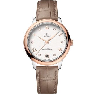 Omega De Ville Prestige 34 mm, acero - oro Sedna™ con pulsera de piel 434.23.34.20.52.001