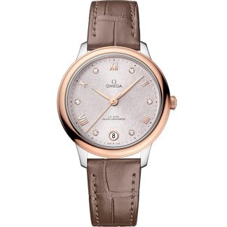 Omega De Ville Prestige 34 mm, acero - oro Sedna™ con pulsera de piel 434.23.34.20.52.003