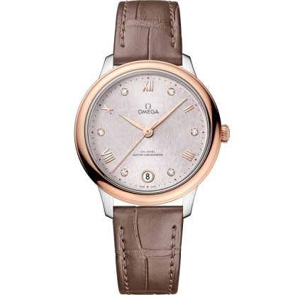 Omega De Ville Prestige 34 mm, acero - oro Sedna™ con pulsera de piel 434.23.34.20.52.003