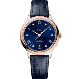 Omega De Ville Prestige 34 mm, acero - oro Sedna™ con pulsera de piel 434.23.34.20.53.001