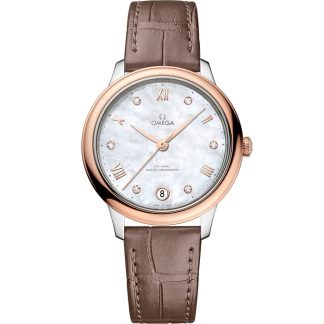 Omega De Ville Prestige 34 mm, acero - oro Sedna™ con pulsera de piel 434.23.34.20.55.001