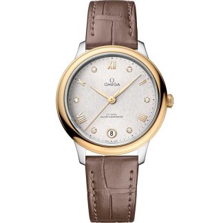 Omega De Ville Prestige 34 mm, acero - oro amarillo con pulsera de piel 434.23.34.20.52.002