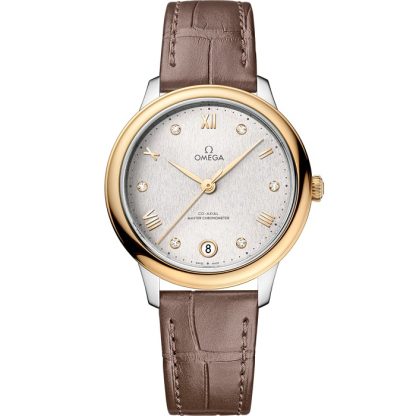 Omega De Ville Prestige 34 mm, acero - oro amarillo con pulsera de piel 434.23.34.20.52.002