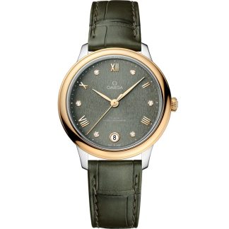 Omega De Ville Prestige 34 mm, acero - oro amarillo con pulsera de piel 434.23.34.20.60.001