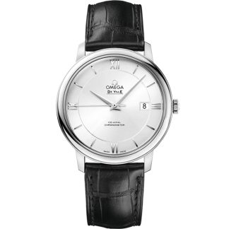 Omega De Ville Prestige 39,5 mm, acero con pulsera de piel 424.13.40.20.02.001