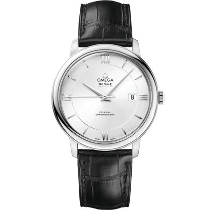 Omega De Ville Prestige 39,5 mm, acero con pulsera de piel 424.13.40.20.02.001