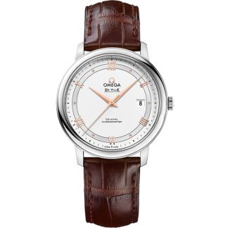 Omega De Ville Prestige 39,5 mm, acero con pulsera de piel 424.13.40.20.02.002