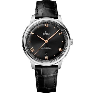 Omega De Ville Prestige 40 mm, acero con pulsera de piel 434.13.40.20.01.001