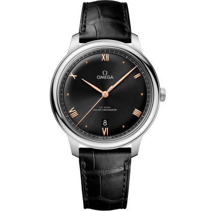 Omega De Ville Prestige 40 mm, acero con pulsera de piel 434.13.40.20.01.001