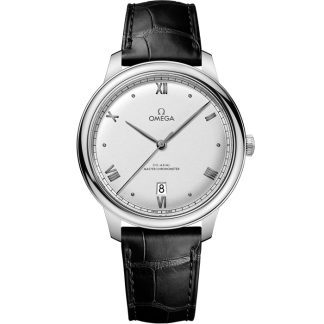 Omega De Ville Prestige 40 mm, acero con pulsera de piel 434.13.40.20.02.001