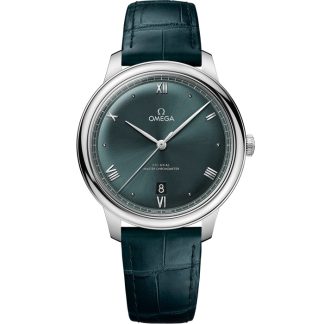 Omega De Ville Prestige 40 mm, acero con pulsera de piel 434.13.40.20.10.001