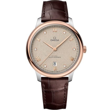 Omega De Ville Prestige 40 mm, acero - oro Sedna™ con pulsera de piel 434.23.40.20.59.001