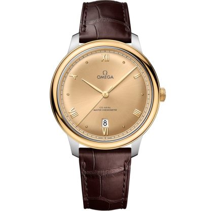 Omega De Ville Prestige 40 mm, acero - oro amarillo con pulsera de piel 434.23.40.20.08.001