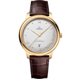 Omega De Ville Prestige 40 mm, oro amarillo con pulsera de piel 434.53.40.20.02.002