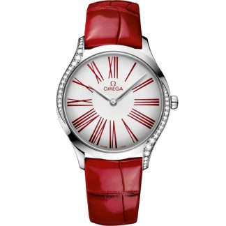 Omega De Ville Trésor 36 mm, acero con pulsera de piel 428.18.36.60.04.002