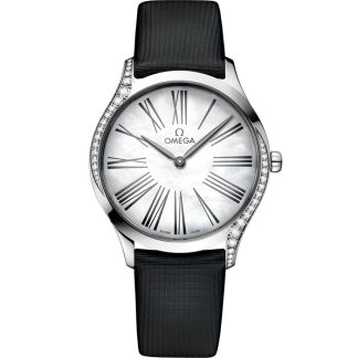 Omega De Ville Trésor 36 mm, acero con pulsera de tela 428.17.36.60.05.001