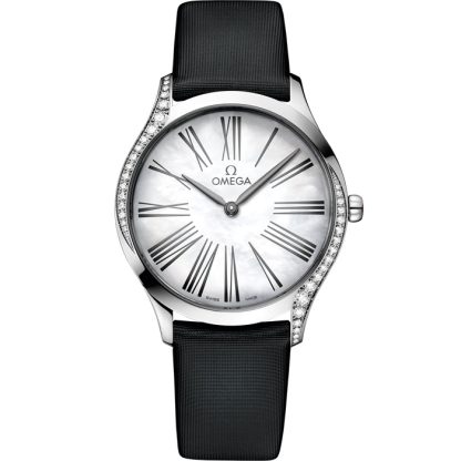 Omega De Ville Trésor 36 mm, acero con pulsera de tela 428.17.36.60.05.001