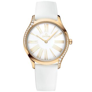 Omega De Ville Trésor 36 mm, oro Moonshine™ con pulsera de caucho 428.57.36.60.04.001