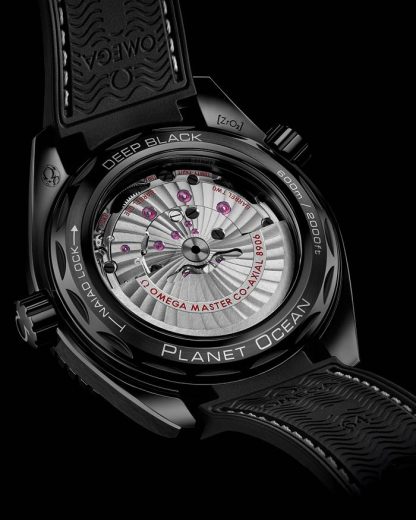 Omega Deep Black Seamaster Planet Ocean 600M 45,5 mm, cerámica negra con pulsera de caucho 215.92.46.22.01.001 - Imagen 4