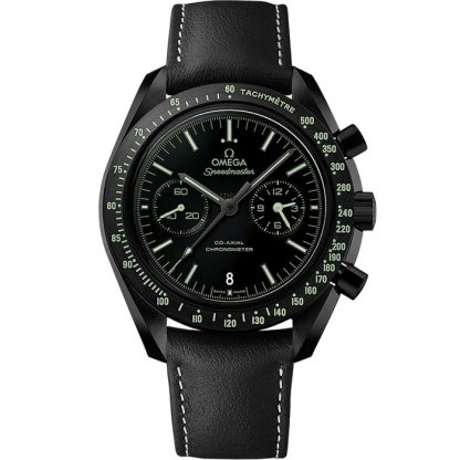 Omega Pitch Black Speedmaster Dark Side of the Moon 44,25 mm, cerámica negra con pulsera de piel 311.92.44.51.01.004