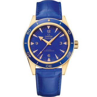 Omega Seamaster 300 41 mm, oro amarillo con pulsera de piel 234.63.41.21.99.002