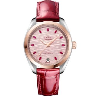 Omega Seamaster Aqua Terra 150M 34 mm, acero - oro Sedna™ con pulsera de piel 220.23.34.20.60.001