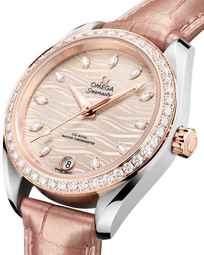 Omega Seamaster Aqua Terra 150M 34 mm, acero - oro Sedna™ con pulsera de piel 220.28.34.20.59.001 - Imagen 4