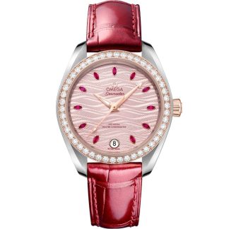 Omega Seamaster Aqua Terra 150M 34 mm, acero - oro Sedna™ con pulsera de piel 220.28.34.20.60.001