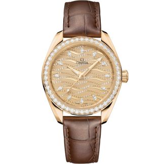 Omega Seamaster Aqua Terra 150M 34 mm, oro Moonshine™ con aligátor 220.58.34.20.99.008
