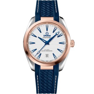 Omega Seamaster Aqua Terra 150M 38 mm, acero - oro Sedna™ con pulsera de caucho 220.22.38.20.02.001