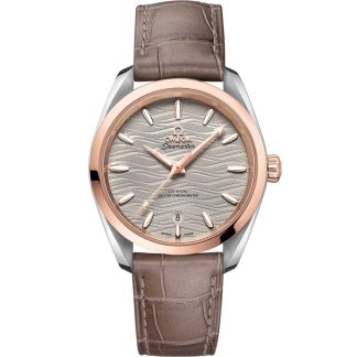 Omega Seamaster Aqua Terra 150M 38 mm, acero - oro Sedna™ con pulsera de piel 220.23.38.20.06.001