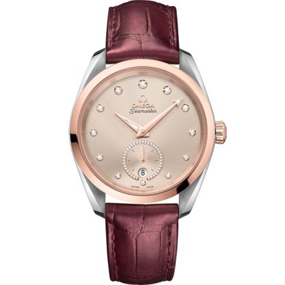 Omega Seamaster Aqua Terra 150M 38 mm, acero - oro Sedna™ con pulsera de piel 220.23.38.20.59.001