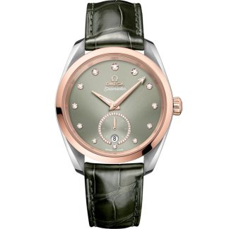 Omega Seamaster Aqua Terra 150M 38 mm, acero - oro Sedna™ con pulsera de piel 220.23.38.20.60.001