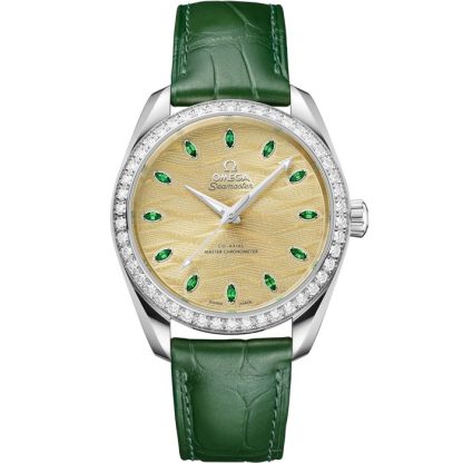 Omega Seamaster Aqua Terra 150M 38 mm, oro Canopus™ con aligátor 220.58.38.20.99.008