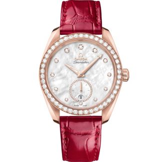 Omega Seamaster Aqua Terra 150M 38 mm, oro Sedna™ con pulsera de piel 220.58.38.20.55.002