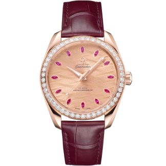 Omega Seamaster Aqua Terra 150M 38 mm, oro Sedna™ con pulsera de piel 220.58.38.20.99.007