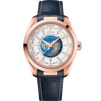 Omega Seamaster Aqua Terra 150M 43 mm, oro Sedna™ con pulsera de piel 220.53.43.22.02.001