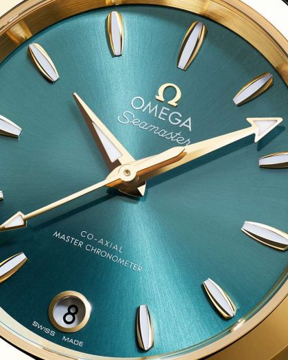 Omega Seamaster Aqua Terra Shades 34 mm, oro Moonshine™ con pulsera de piel 220.53.34.20.10.001 - Imagen 3
