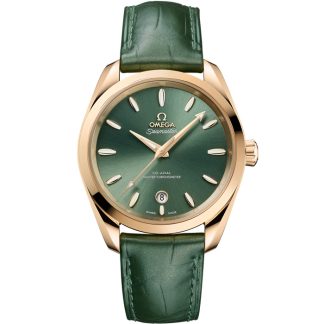 Omega Seamaster Aqua Terra Shades 38 mm, oro Moonshine™ con piel 220.53.38.20.10.001