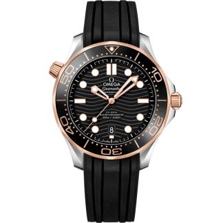 Omega Seamaster Diver 300M 42 mm, acero - oro Sedna™ con pulsera de caucho 210.22.42.20.01.002