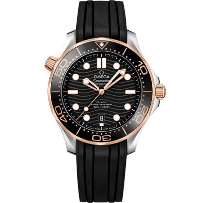 Omega Seamaster Diver 300M 42 mm, acero - oro Sedna™ con pulsera de caucho 210.22.42.20.01.002