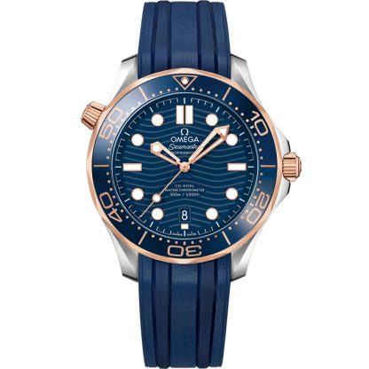 Omega Seamaster Diver 300M 42 mm, acero - oro Sedna™ con pulsera de caucho 210.22.42.20.03.002