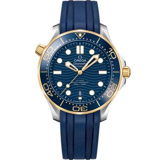 Omega Seamaster Diver 300M 42 mm, acero - oro amarillo con pulsera de caucho 210.22.42.20.03.001
