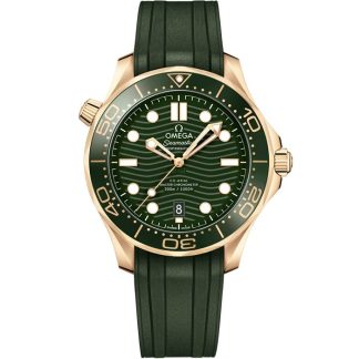 Omega Seamaster Diver 300M 42 mm, oro Moonshine™ con pulsera de caucho 210.62.42.20.10.001