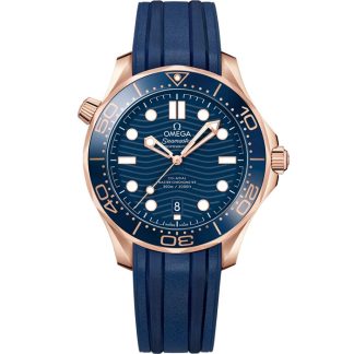 Omega Seamaster Diver 300M 42 mm, oro Sedna™ con pulsera de caucho 210.62.42.20.03.001