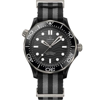 Omega Seamaster Diver 300M 43,5 mm, cerámica negra con pulsera NATO 210.92.44.20.01.002