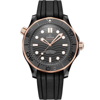 Omega Seamaster Diver 300M 43,5 mm, cerámica negra con pulsera de caucho 210.62.44.20.01.001