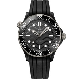 Omega Seamaster Diver 300M 43,5 mm, cerámica negra con pulsera de caucho 210.92.44.20.01.001