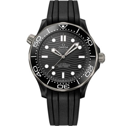 Omega Seamaster Diver 300M 43,5 mm, cerámica negra con pulsera de caucho 210.92.44.20.01.001